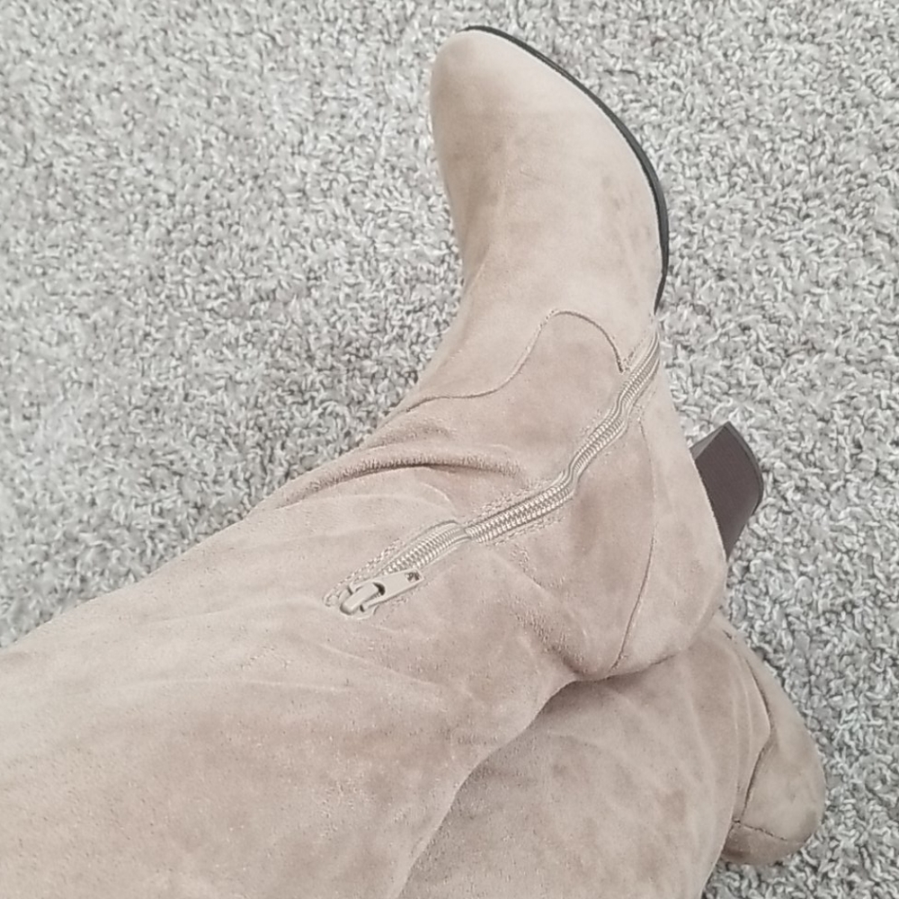 Thigh High Faux Suede Boots - Picture 3 of 7